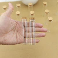 50pcslot glass bottle 2280mm test tube cork stopper mini spice bottles container small diy jars vials tiny bottles glass