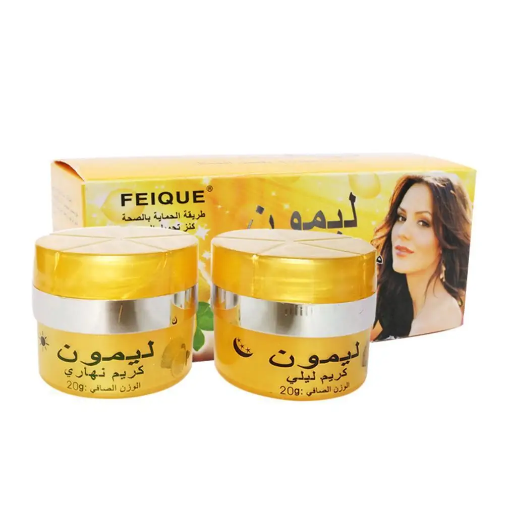 

2PCS lemon skin lightening cream Skin Care Day Creams & Moisturizers Night Cream For Women Beauty Face Skin Care Sets