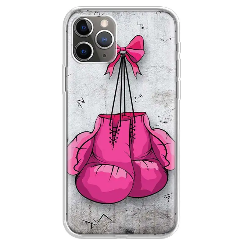Боксерские перчатки для девочек чехол телефона iphone SE 5 5S 6G 6Plus 7 8 8Plus 11 Pro X XS XR MAX