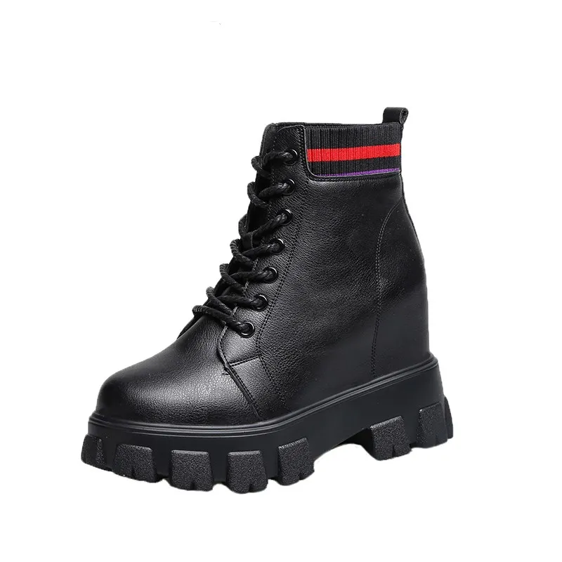 

Женские ботильоны 2021, модная обувь, увеличивающая рост, женские мотоциклетные ботинки на платформе Martin Ботинки женские Femininas