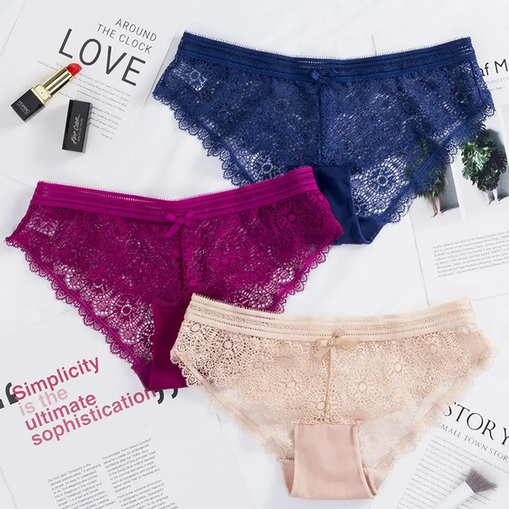 

Woman Panties Underwear Briefs Lady Sexy Lace Breathable Female Panties Sexy Briefs 2019 New