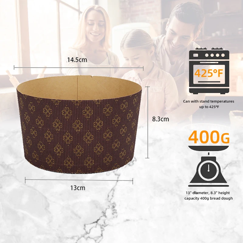 Moldes de Navidad para hornear, moldes redondos de papel para hornear, Panettone, resistentes, antiadherentes, para magdalenas de Navidad, 25 uds.-3