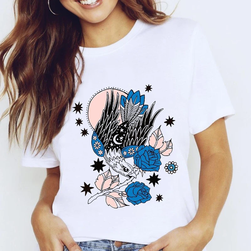 

Women Graphic Leopard Love Letter Fashion Summer Short Sleeve Spring Summer Lady Clothes Tops Tees Print Female Tshirt T-Shirt