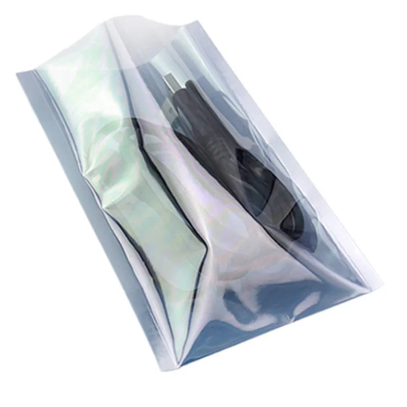 

100pcs Open Top Plastic Anti-Static Shielding Bag Memory Stick Battery Camera Lens Hard Disk Logo Printing Packaging Pouches