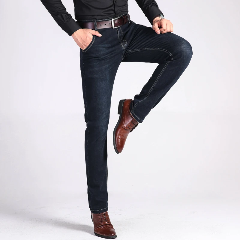 Jantour бренд Сезон весна лето Джинсы для мужчин деним джинсы мужские Slim Fit высокие