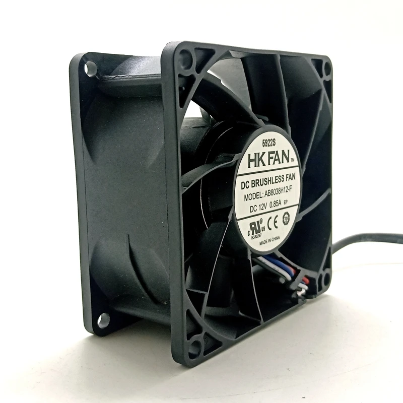 AB8038H12-F 80 мм высокоскоростной воздушный поток CFM мощный DC 12V Вентилятор охлаждения, для шахтера PC чехол для шкафов