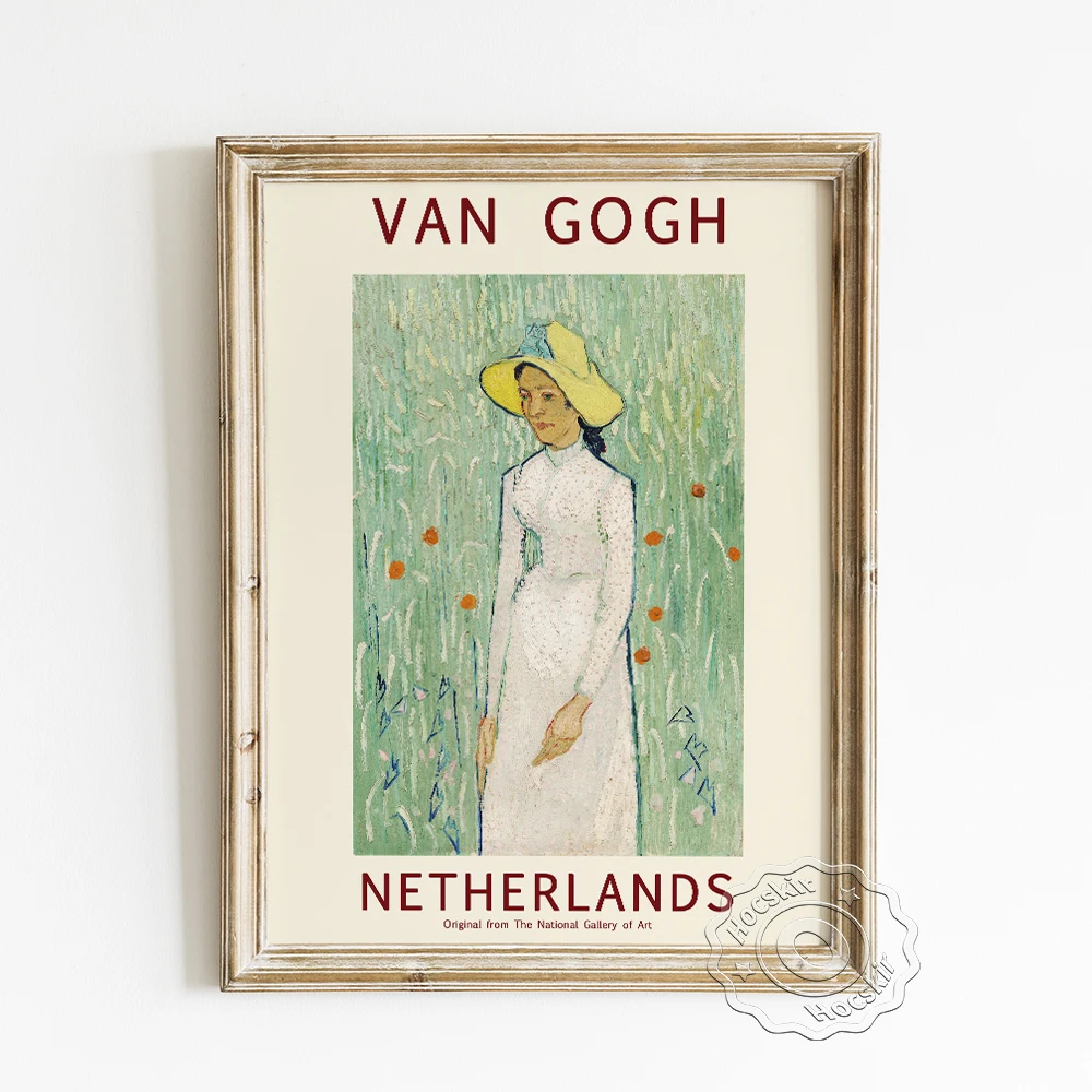 

Vincent Van Gogh Exhibition Museum Poster, Girl In White Canvas Painting, Female Figure Art Prints, Vintage Home Decor Picture