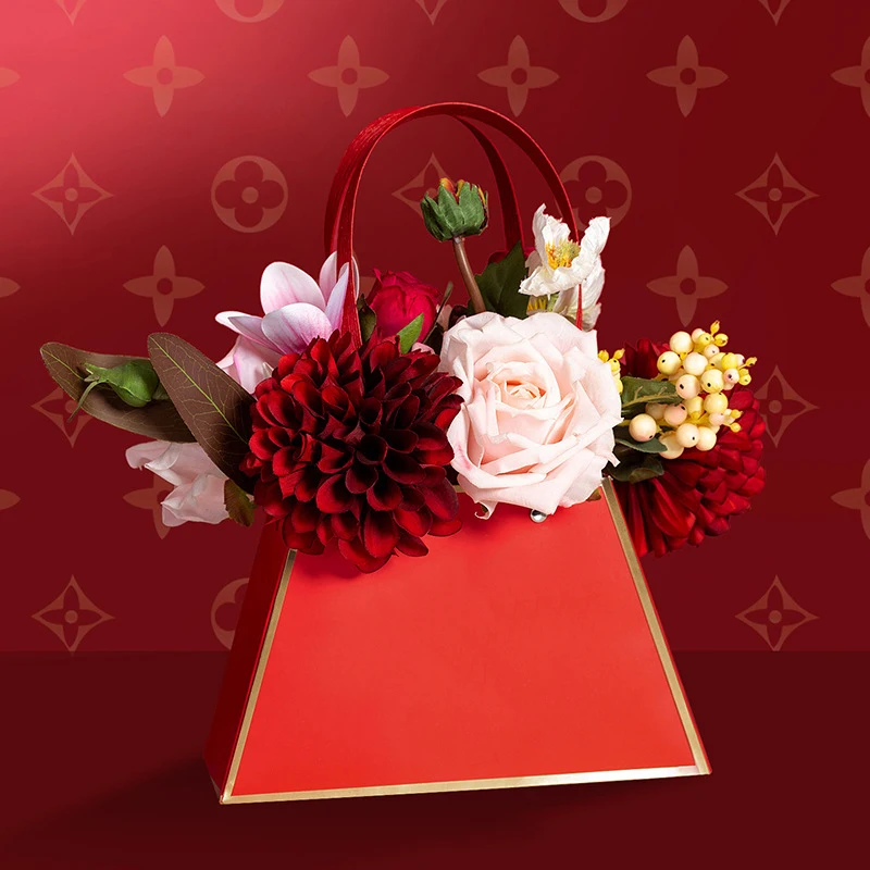 

Портативная коробка для цветов, коробка для флористов, складная коробка для цветов, Свадебный декор, бумажные удобные подарочные пакеты, су...