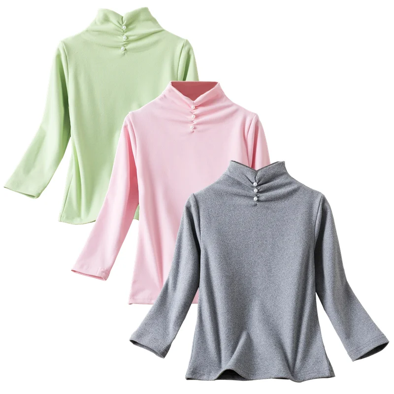 Детская зимняя футболка с длинным рукавом и высоким воротником|Тройники| |