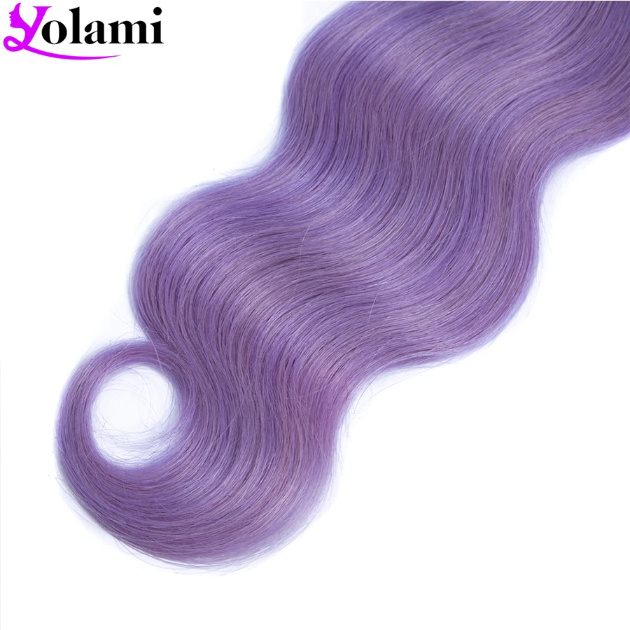 

Yolami Pre Colored 1B/Dream Purple Peruvian Body Wave Weave 3 Bundles Ombre Dark Roots Human Hair Extensions 8-24inch Non Remy