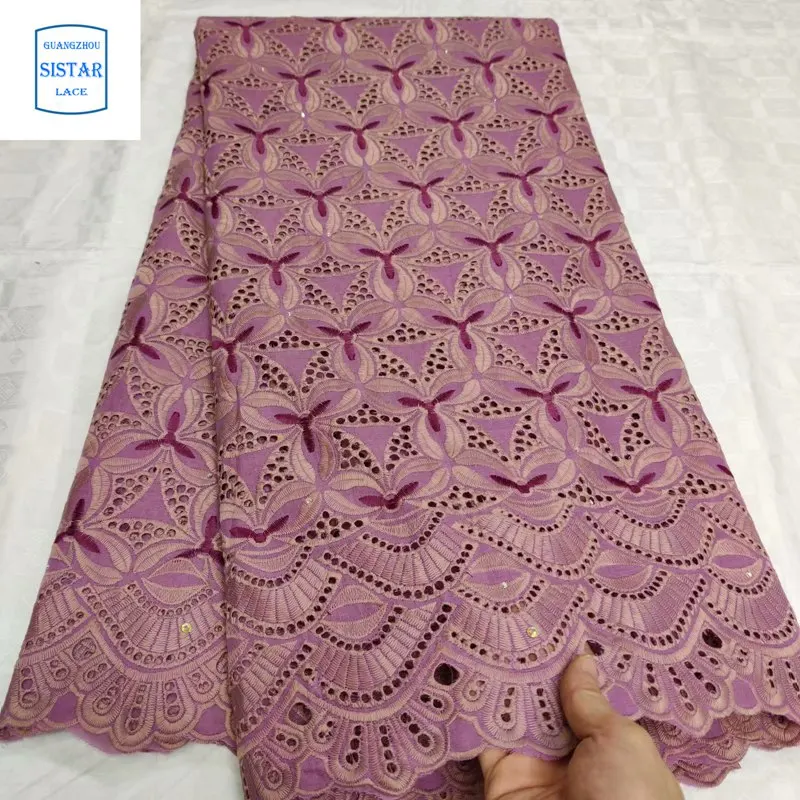 100% хлопок небесно-голубой швейцарский вуаль кружево в Швейцарии с камнями