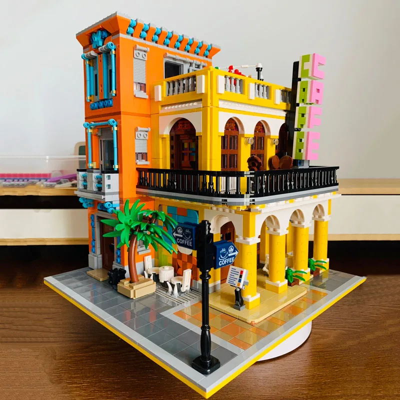 

Creator Expert 3158pcs Cafe Havana Shining Modular Bricks Cafe Corner Moc Building Blocks Street views Grand Emporium Pet Shop