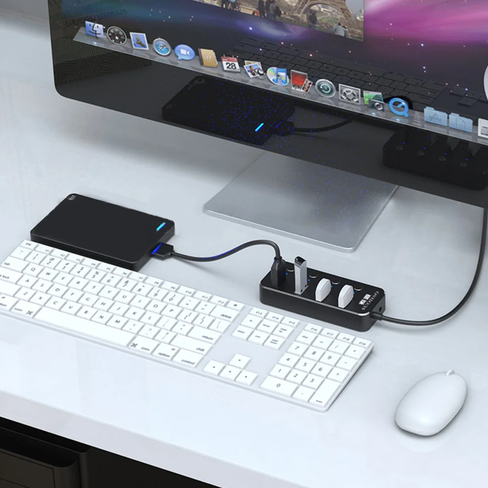 Светодиодный индикаторы дома Алюминий сплава 4 Порты и разъёмы Питание