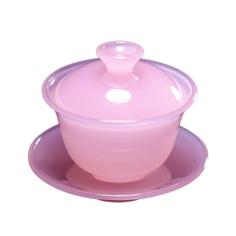 

Hibiscus Glaze Tea Bowl 100ml Glazed Glass Tea Tureen Handmade Gaiwan Jade Porcelain Master Cup Collection Teaware Drinkware Art