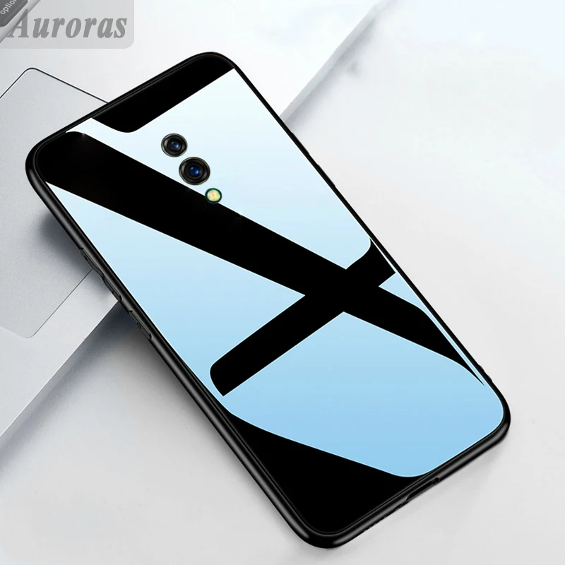 Auroras для OPPO Reno чехол из закаленного стекла 10X Zoom с мягкой ТПУ рамкой