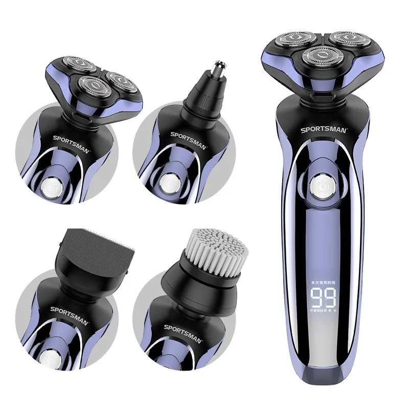 

Wet Dry 4D Electric Shaver For Men Beard Hair Trimmer Electric Razor Rechargeable Bald Shaving Machine LCD Display Grooming Kit