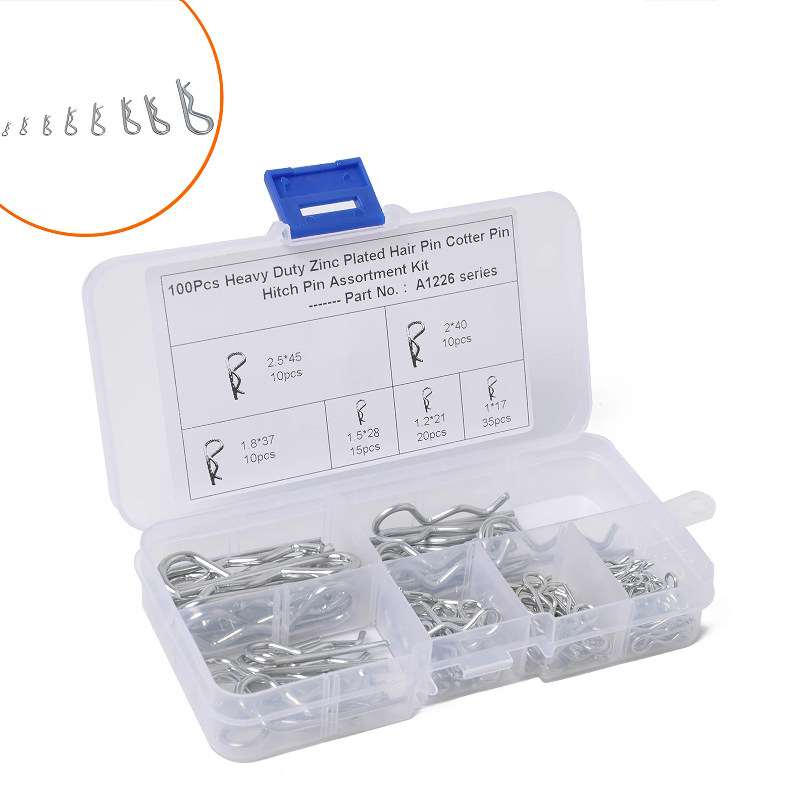 

New 100pcs Carbon Steel Galvanized Steel Hairpin R-Shaped Pin Split Pin Wave Pin Sub-Hairpin Pin Latch Split Pin Hardware Tools