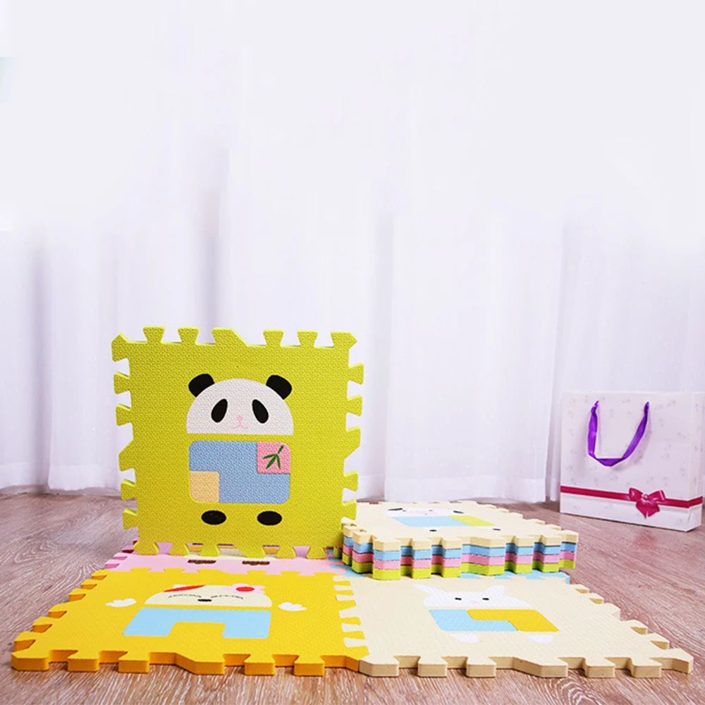 

Cartoon Animal Pattern Interlocking Tiles PE Mats Kids Floor Puzzles Play Mat For Children Baby Play Gym Crawling Mats