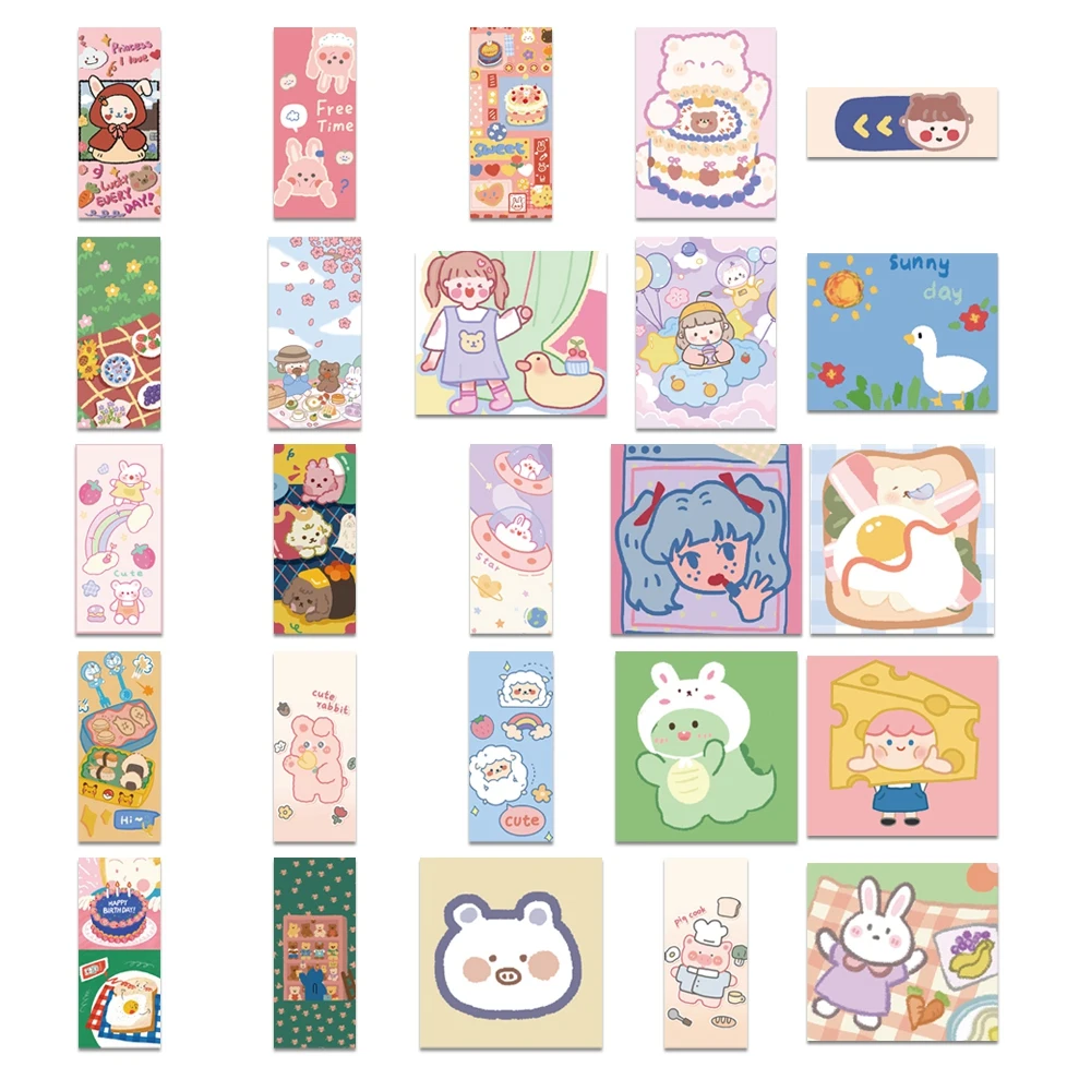 50 шт. милый кролик медведь ежедневные кавайные декоративные наклейки