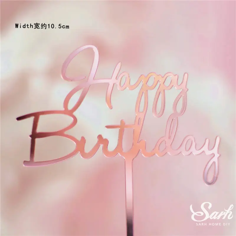 2pc birthday R 2 шт., золотой, черный, с надписью «Happy Birthday», «Oh Baby», крючок, топпер для торта, для выпечки, вечерние украшения, подарки на день Святого Валентина, юбилей, любовь - Цвет: 2pc birthday R