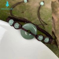 natural myanmar jade bracelet jewelry unisex green emerald bracelets for women round donut strand bracelets gift bangles genuine
