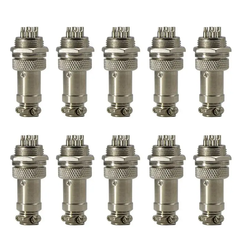 

4 Pin Metal Male Female Panel Connector 16mm GX16-4 Silver Aviation Plug of 10 pcs CNIM Hot