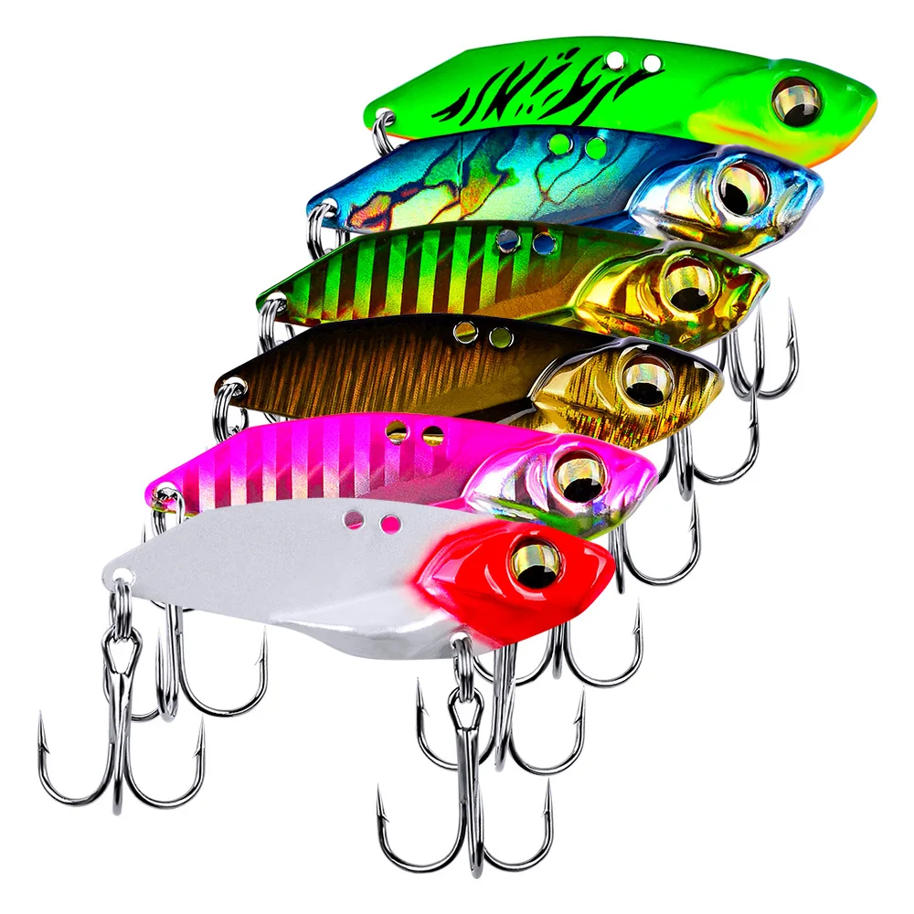 

6Pcs 10g Metal Spinner Spoon Lures VIB Trout Fishing Lure Hard Bait Sequins Paillette Artificial Baits Spinnerbait Fish Tools