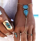 Секс аксессуары в богемном стиле простой драгоценный камень браслет, соединенный с кольцом на пальце БДСМ пляжные ретро браслет для женщин, сексуальное нижнее белье, аксессуары