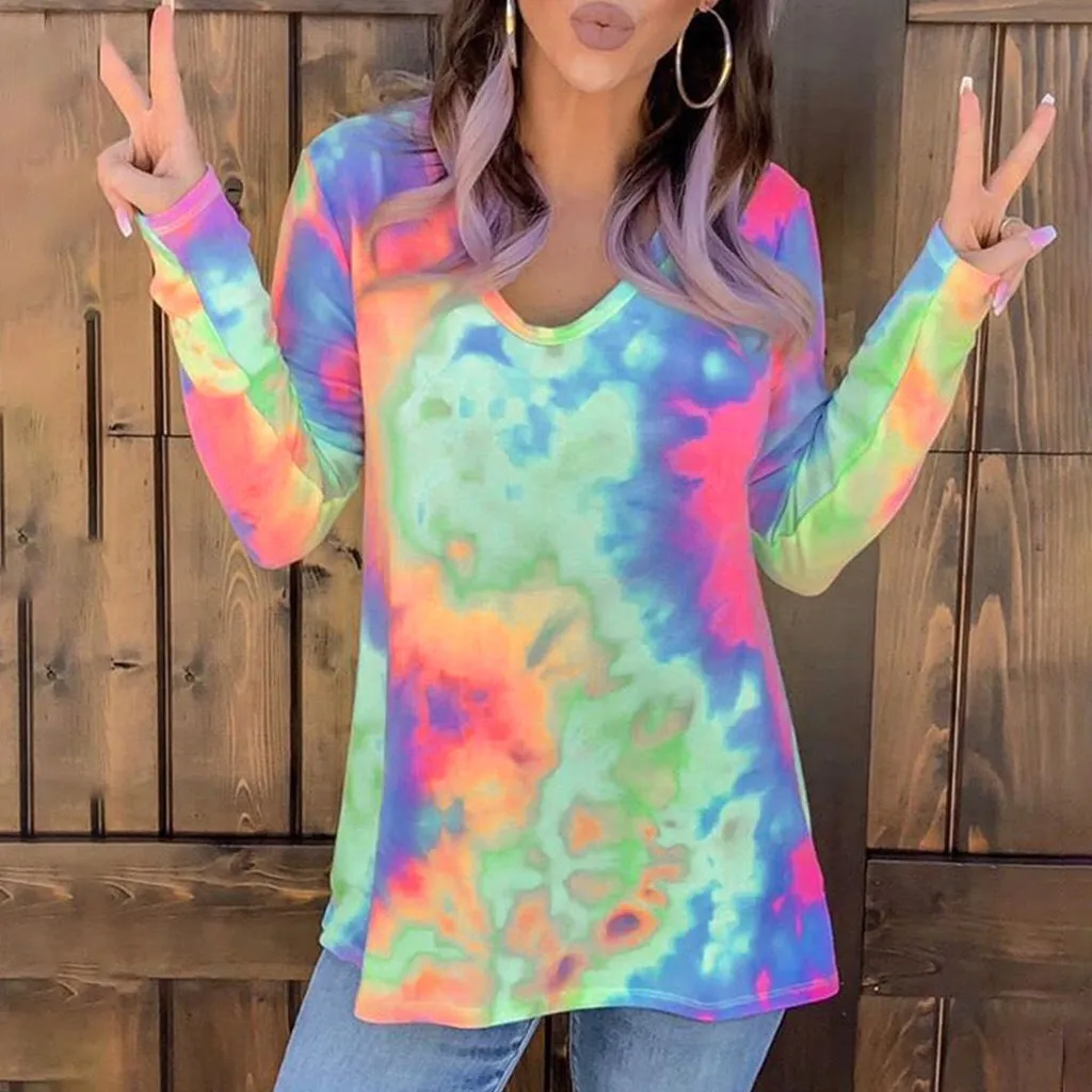 Повседневная Блузка с длинными рукавами и v-образным вырезом завязками Уличная