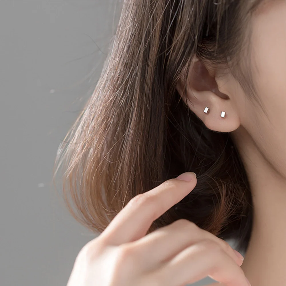 Маленькие квадратные серьги для женщин трендовые кубическая серьга из