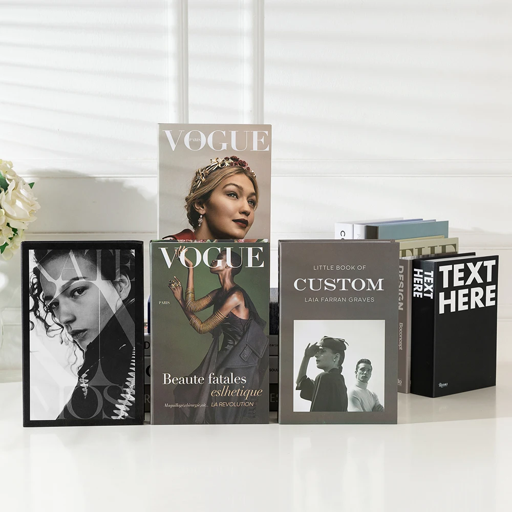 

Modern simulation fashion book home decoration club hotel model room study soft fake book decoration props