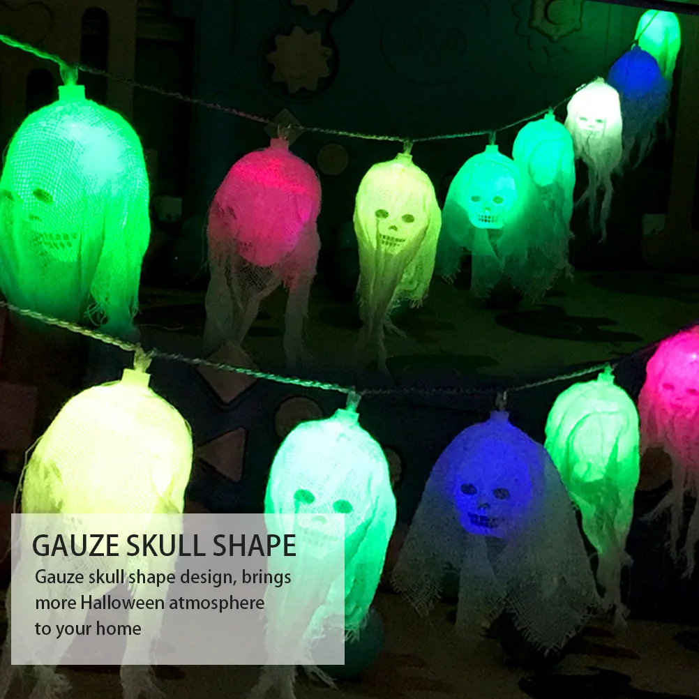 LED Halloween Lights Outdoor Indoor Decorations Lamp String 3m 4.5s 30 20 Skull Light Party Home No Battery | Дом и сад