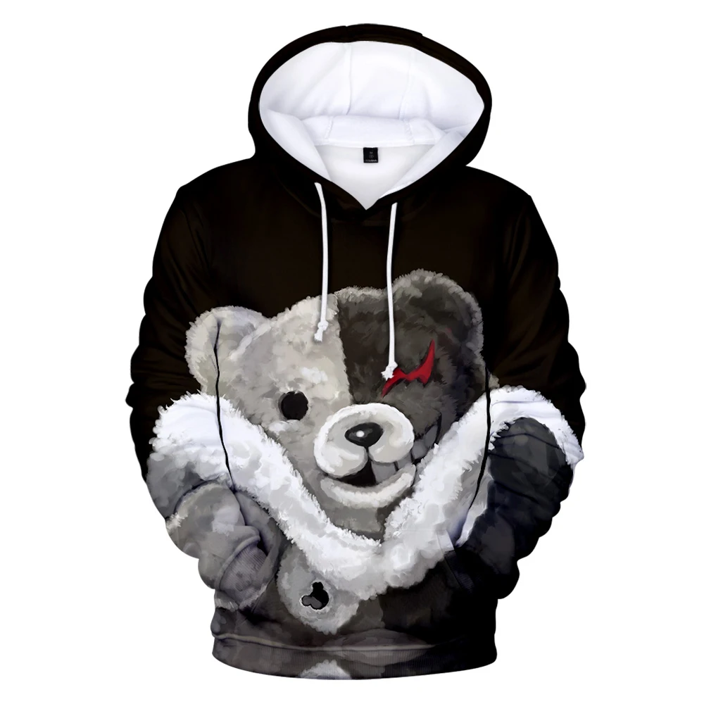 Милые толстовки Monokuma 3D мужские и женские модные худи с капюшоном популярный