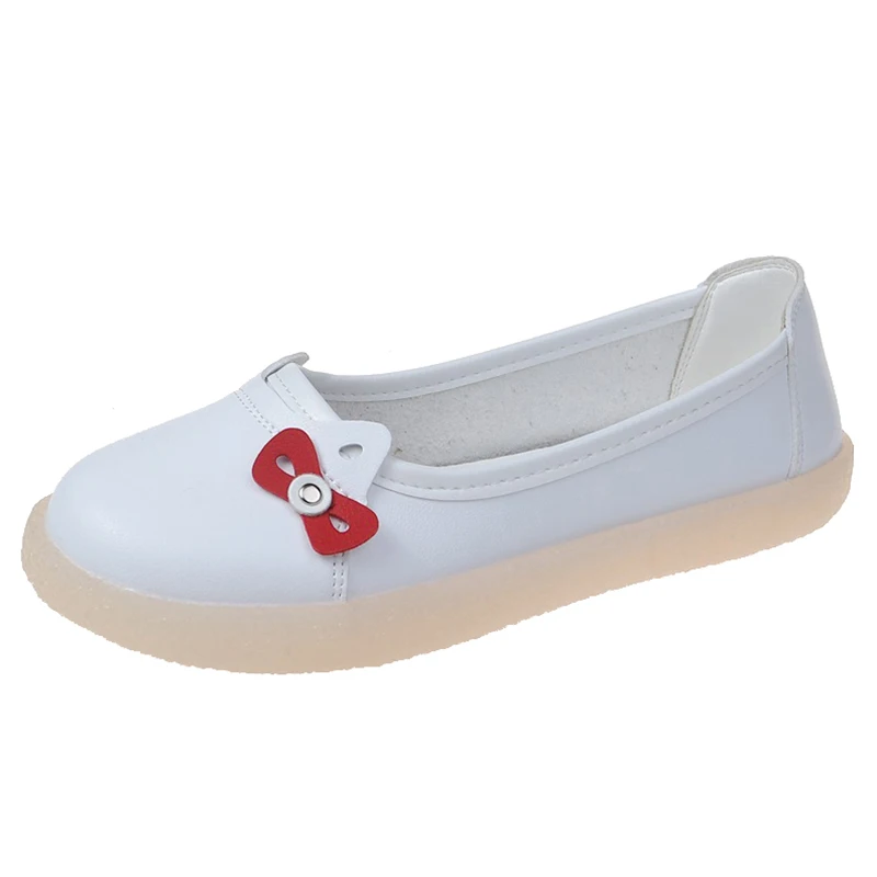 

Small White Shoes Shallow Mouth Casual Female Sneakers Round Toe Dress Flats Women Soft Slip-on All-Match Nurse Comfortable Summ