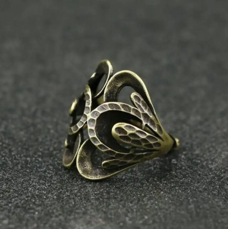 Медная сборная китайская статуя из чистой латуни резное японское кольцо для