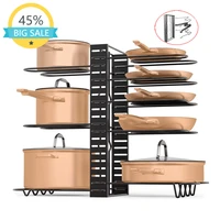 pots and pans organizer adjustable pot lid holders pan rack for kitchen counter and cabinet lid organizer for pots and pans