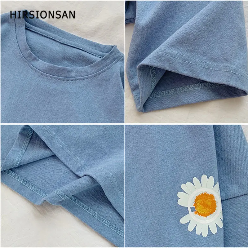 

Hirsionsan Summer Men Sets Oversized T-shirt Sunflowers Printed Kawaii Men's Shorts Daily Cotton Male Sets Fashion Men Clothes