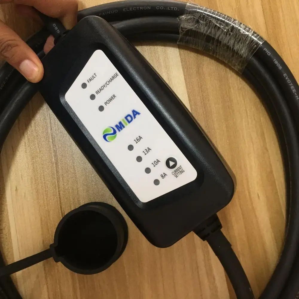 Уровень 2 EV зарядное устройство тип 1 J1772 штекер 8A 10A 13A Регулируемый EVSE зарядный кабель Электрический автомобильное зарядное устройство