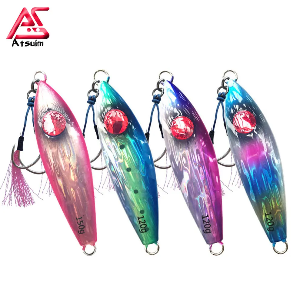 Как медленный шаг Jigs 60g80g100g120g150g200g с крючками погружная металлическая рыба