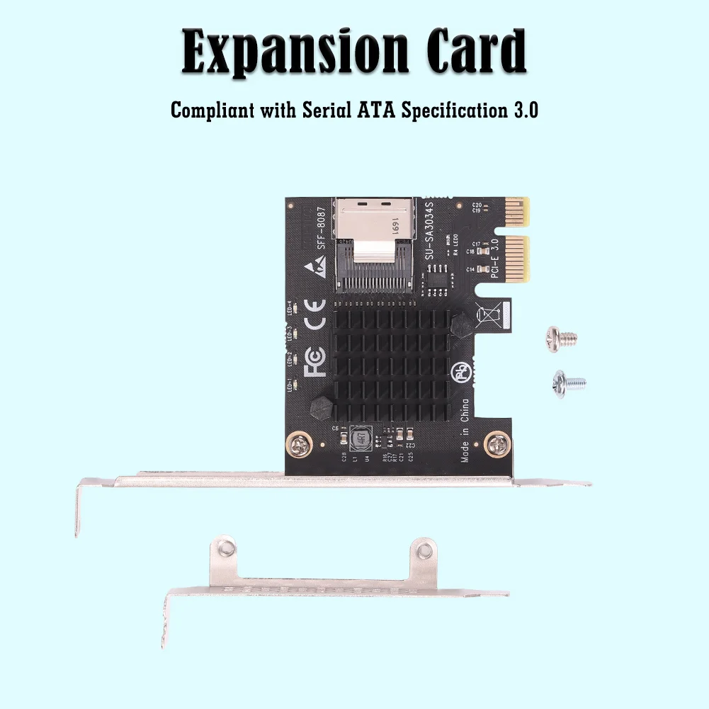 

Computer PCI-E 1x to Mini SAS SFF-8087 Riser Card PCI Express X1 2.0 Port Adapter 6Gbps Expansion Extender Accessory