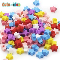 cute idea food grade silicone little star shape beads 20pcs baby teething pacifier chain toys accessories baby nursing products