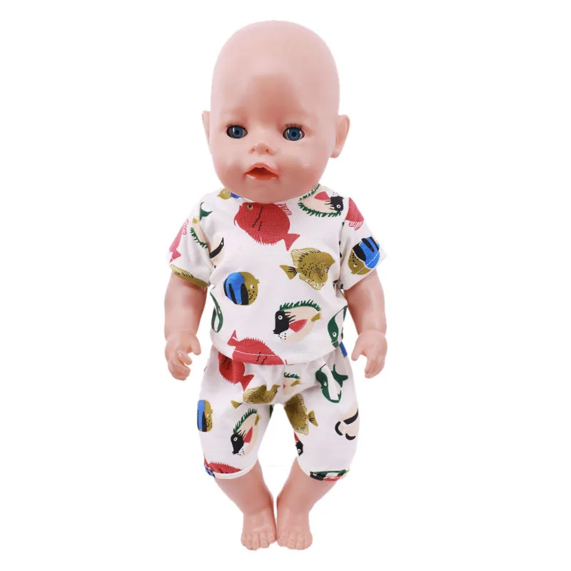 Подводный мир летние короткие костюмы для 18-дюймовых американских девочек и 43 см