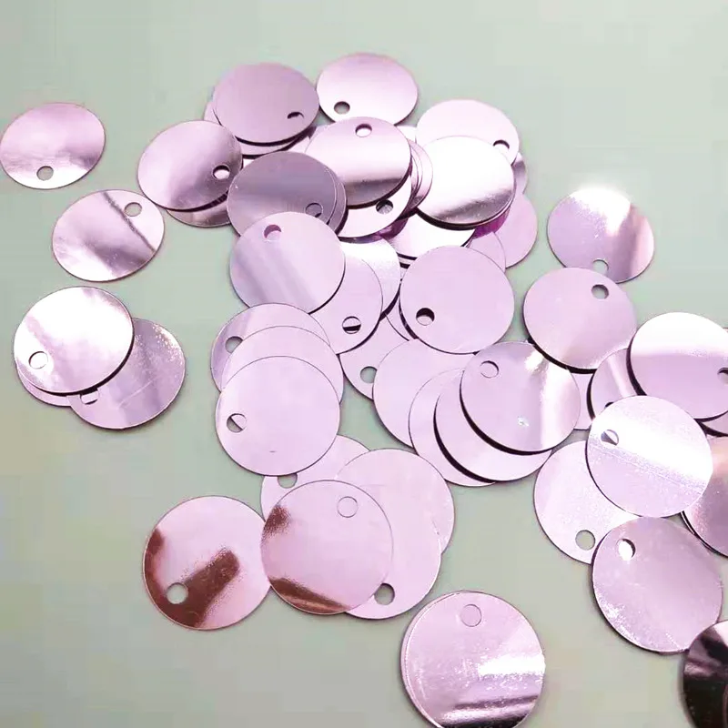 50g Large Round Sequins 20mm PVC Flat Paillette For Crafts Light Pink With 3mm Side Big Hole | Дом и сад