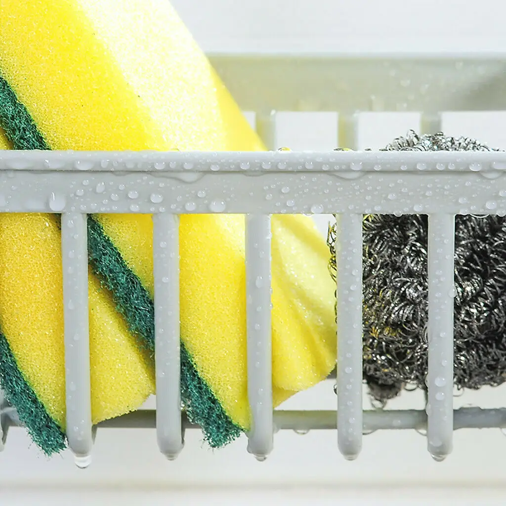 

Kitchen Sink Faucet Sponge Soap Storage Organizer Cloth Drain Rack Holder Shelf