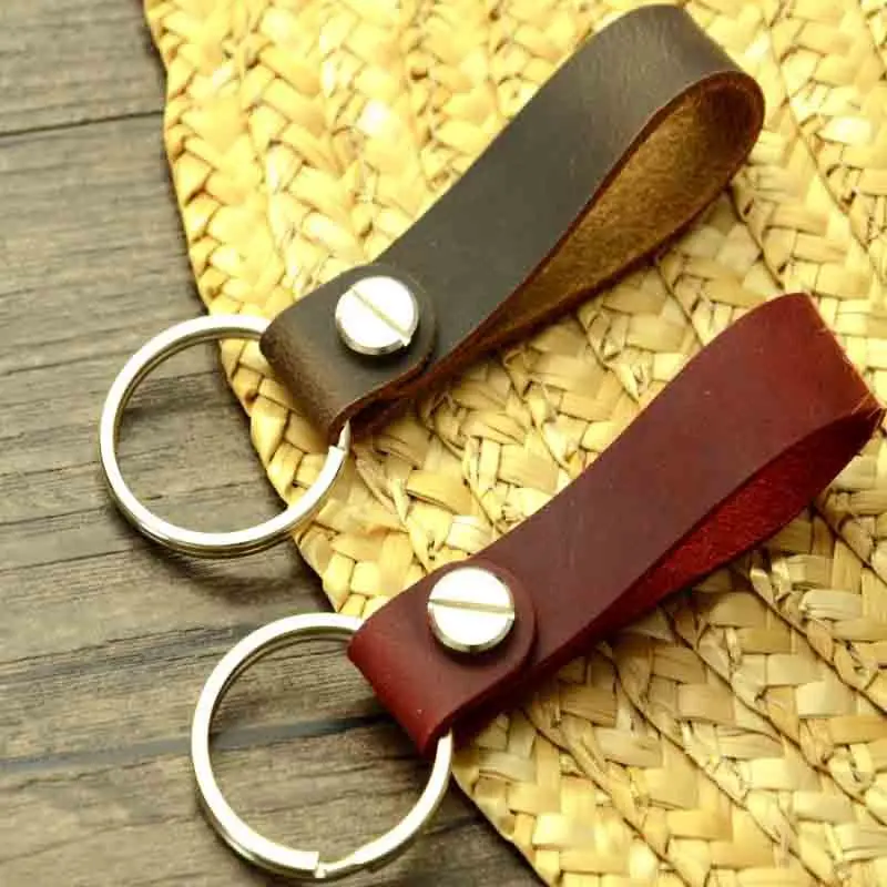 First Layer Leather Lanyard Cowhide Pendant Practical Simple Rope For Mobile Phone Accessories Car Supplies Key Ring