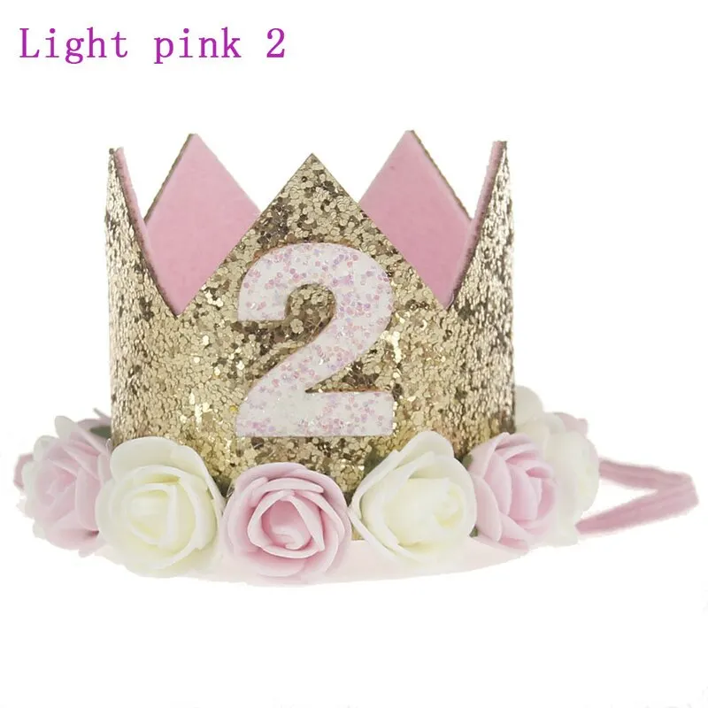 

New Mini Children Birthday Flower Crown Baby Birthday Celebrate Crown Hat For Kids Party Hair Bands Decorating Accessoies