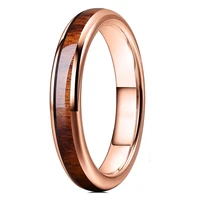 couple ring stainless steel jewelry red wood inlaid jewelry fashion creative jewelry accessories
