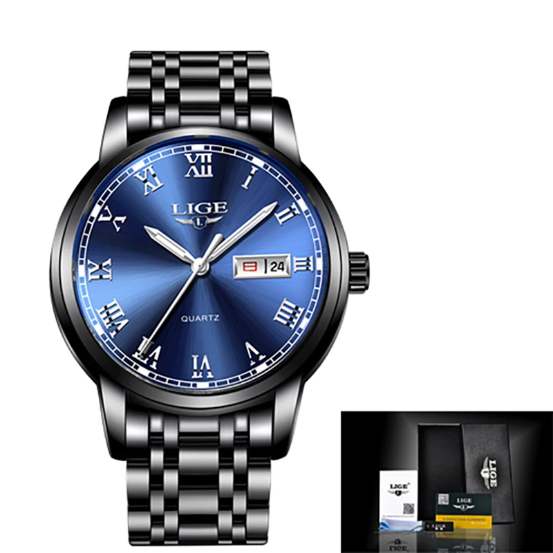 

LIGE 2020 New Fashion Men's Watches Sport Steel Clock Top Quality Military Male Luxury Gift Quartz Wristwatch Relogio Masculino