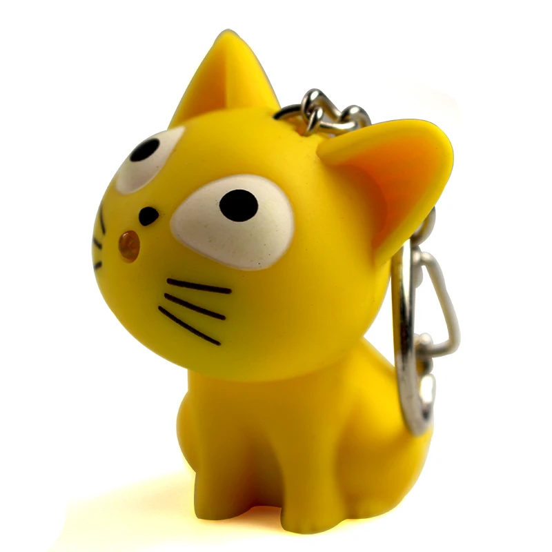 Брелок с изображением кошки и сыра милый светодиодный брелок со звуком Мяу