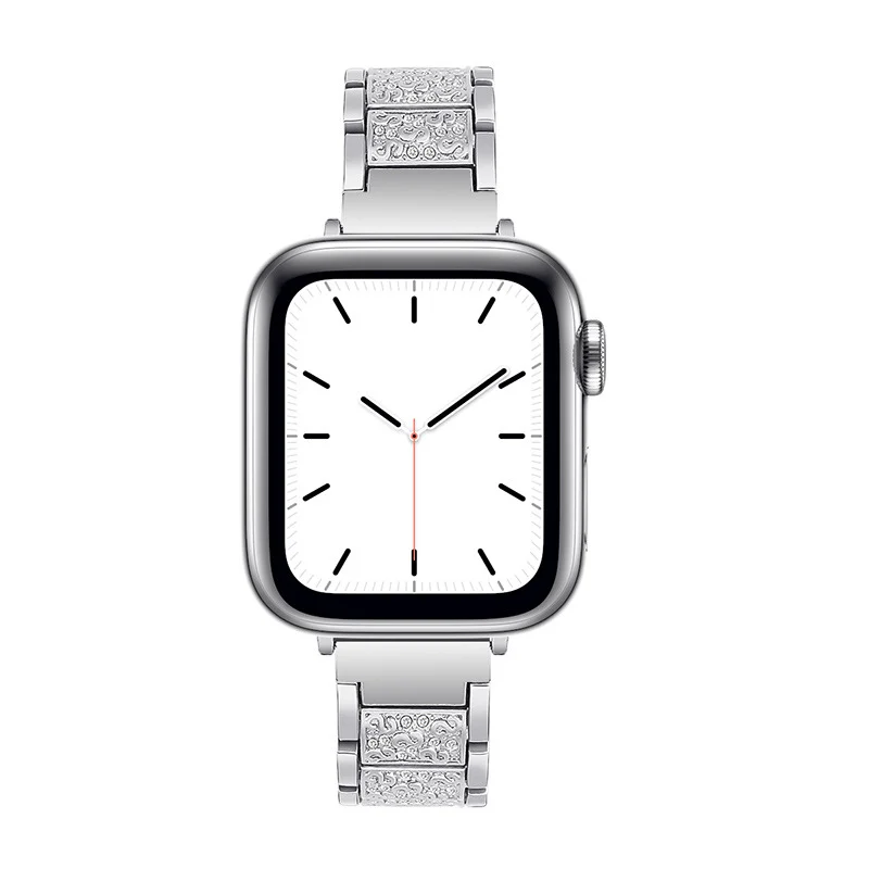 

Тонкий браслет с украшениями для Apple Watch 6 Band 44 мм SE, тонкий бриллиантовый ремешок для IWatch 5 4 Applewatch 3 42 мм 38 мм